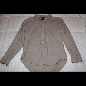 Nautica Men’s Beige Plaid Button Down
